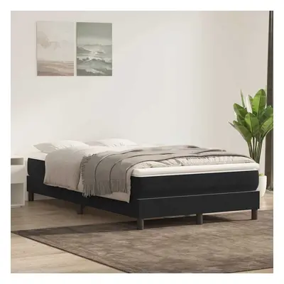 vidaXL Box spring postel s matrací černá 120x210 cm samet