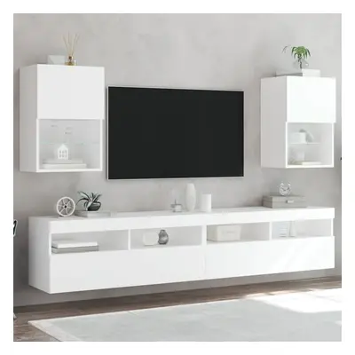 vidaXL TV skříňky s LED osvětlením 2 ks bílé 40,5 x 30 x 60 cm