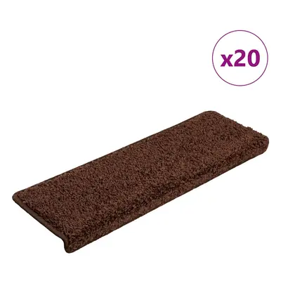 vidaXL Rohože na schody 20 ks 65x21x4 cm hnědé