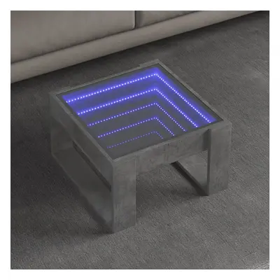 vidaXL Konferenční stolek s Infinity LED betonově šedý 50x53x30 cm