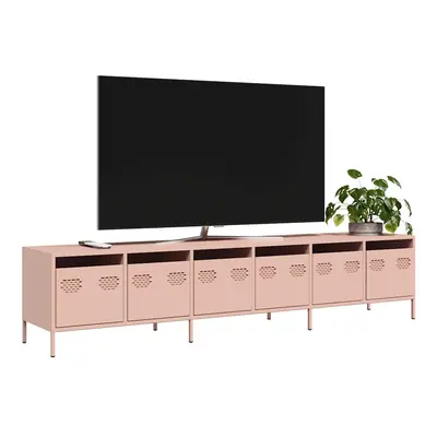 vidaXL TV skříňka růžová 202 x 39 x 43,5 cm ocel válcovaná za studena