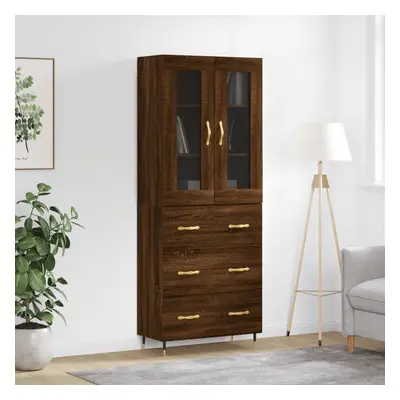 vidaXL Skříň highboard hnědý dub 69,5 x 34 x 180 cm kompozitní dřevo