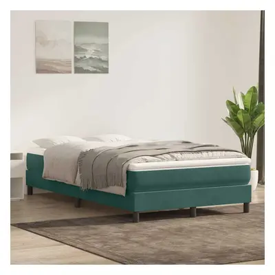 vidaXL Box spring postel s matrací tmavě zelená 120x210 cm samet