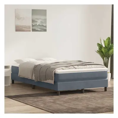 vidaXL Box spring postel s matrací tmavě šedá 120x220 cm samet