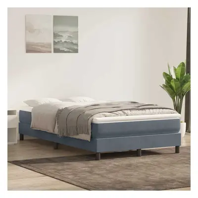 vidaXL Box spring postel s matrací tmavě šedá 120x210 cm samet