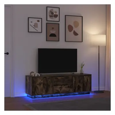 vidaXL TV skříňka s LED světly Uzený dub 160,5x41x50 cm