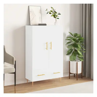 vidaXL Skříň highboard lesklá bílá 69,5 x 31 x 115 cm kompozitní dřevo