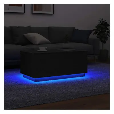 Konferenční stolek vidaXL s LED světly Dub černý 90x49x40 cm