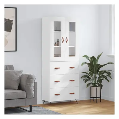 vidaXL Skříň highboard lesklá bílá 69,5 x 34 x 180 cm kompozitní dřevo