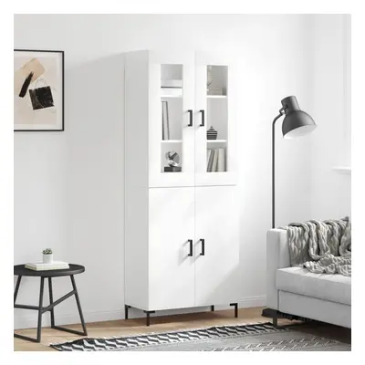 vidaXL Skříň highboard lesklá bílá 69,5 x 34 x 180 cm kompozitní dřevo