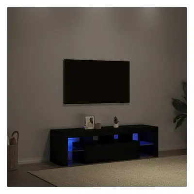 vidaXL TV stolek s LED černý dub 140 x 36,5 x 40 cm kompozitní dřevo