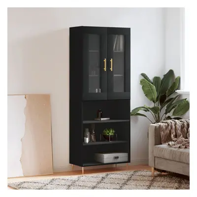 vidaXL Skříň highboard černá 69,5 x 34 x 180 cm kompozitní dřevo