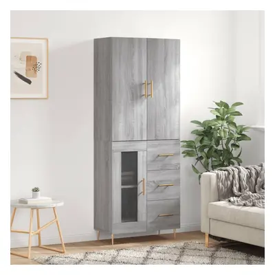 vidaXL Skříň highboard šedá sonoma 69,5 x 34 x 180 cm kompozitní dřevo