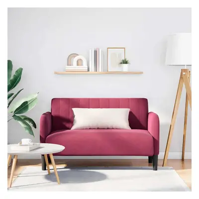 vidaXL Loveseat Sofa vínová 109 cm samet