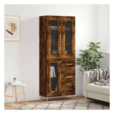 vidaXL Skříň highboard kouřový dub 69,5 x 34 x 180 cm kompozitní dřevo