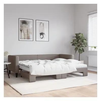 vidaXL Válenda s přistýlkou a matracemi taupe 80 x 200 cm textil