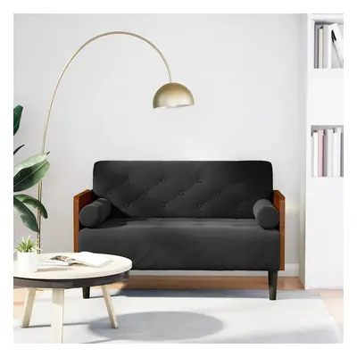 vidaXL Pohovka Loveseat s podhlavníkem, černá, 110 cm, samet