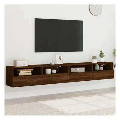 vidaXL Nástěnné TV skříňky 2 ks hnědý dub 100 x 30 x 30 cm kompozit