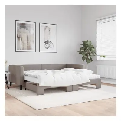 vidaXL Válenda s přistýlkou a matracemi taupe 90 x 200 cm textil