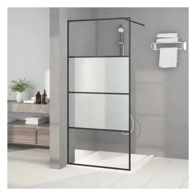 vidaXL Sprchová zástěna walk-in černá 90x195 cm napůl mléčné ESG sklo