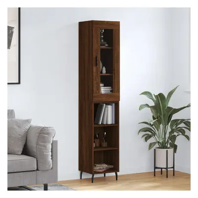 vidaXL Skříň highboard hnědý dub 34,5 x 34 x 180 cm kompozitní dřevo