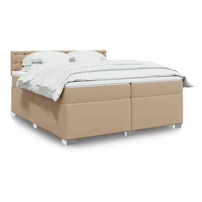 vidaXL Box spring postel s matrací cappuccino 200 x 200 cm umělá kůže