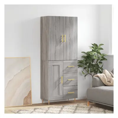 vidaXL Skříň highboard šedá sonoma 69,5 x 34 x 180 cm kompozitní dřevo