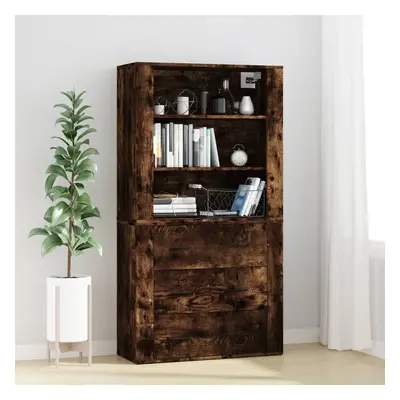 vidaXL Skříň highboard kouřový dub kompozitní dřevo