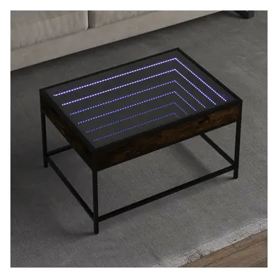 vidaXL Konferenční stolek s Infinity LED kouřový dub 70 x 50 x 41 cm