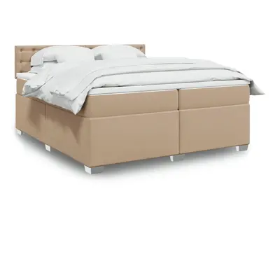 vidaXL Box spring postel s matrací cappuccino 200 x 200 cm umělá kůže