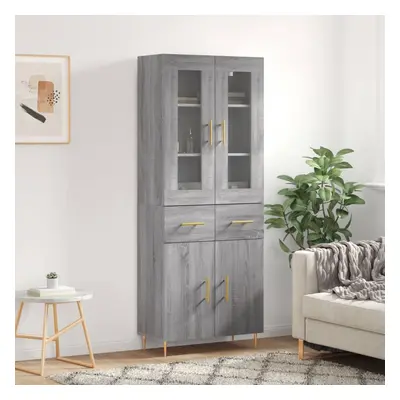 vidaXL Skříň highboard šedá sonoma 69,5 x 34 x 180 cm kompozitní dřevo