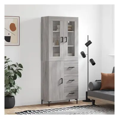 vidaXL Skříň highboard šedá sonoma 69,5 x 34 x 180 cm kompozitní dřevo