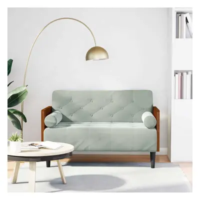 vidaXL Pohovka Loveseat s podhlavníkem, světle šedá, 110 cm, samet