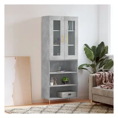 vidaXL Skříň highboard betonově šedá 69,5x34x180 cm kompozitní dřevo