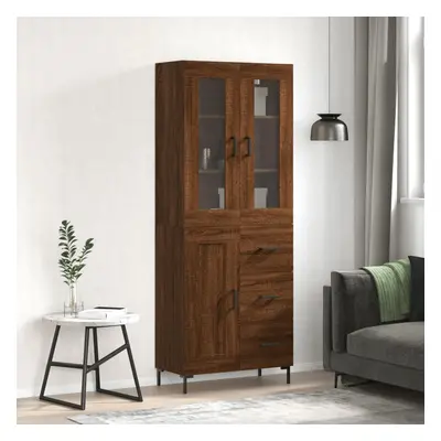 vidaXL Skříň highboard hnědý dub 69,5 x 34 x 180 cm kompozitní dřevo