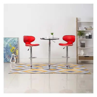 323645 vidaXL Bar Stools 2 pcs Red Faux Leather