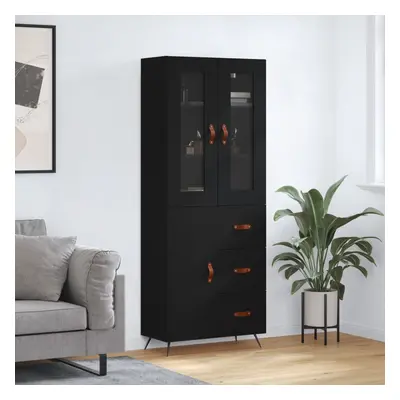 vidaXL Skříň highboard černá 69,5 x 34 x 180 cm kompozitní dřevo