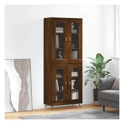 vidaXL Skříň highboard hnědý dub 69,5 x 34 x 180 cm kompozitní dřevo