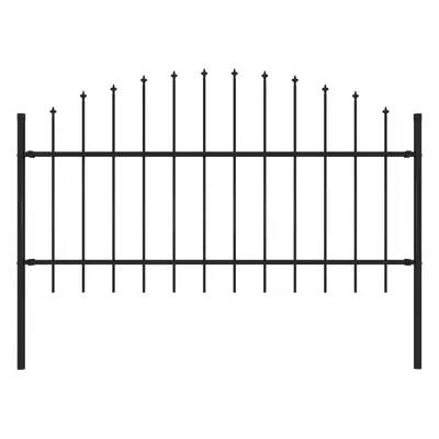 vidaXL Zahradní plot s hroty ocel (1–1,25) x 1,7 m černý