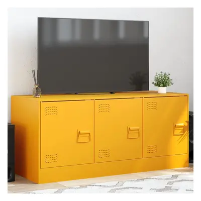 vidaXL TV skříňka hořčicově žlutá 99 x 39 x 44 cm ocel