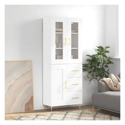 vidaXL Skříň highboard bílá 69,5 x 34 x 180 cm kompozitní dřevo