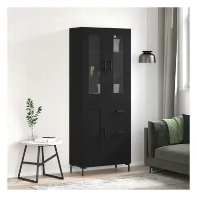 vidaXL Skříň highboard černá 69,5 x 34 x 180 cm kompozitní dřevo