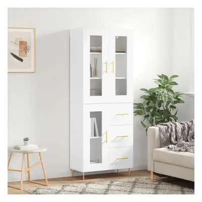 vidaXL Skříň highboard bílá 69,5 x 34 x 180 cm kompozitní dřevo