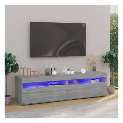 vidaXL TV skříňky s LED osvětlením 2 ks šedé sonoma 75 x 35 x 40 cm