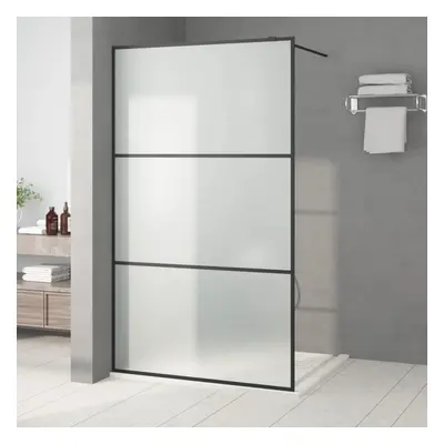 vidaXL Sprchová zástěna walk-in černá 115 x 195 cm mléčné ESG sklo