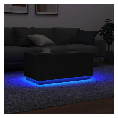 Konferenční stolek vidaXL s LED světly Dub černý 90x50x40 cm