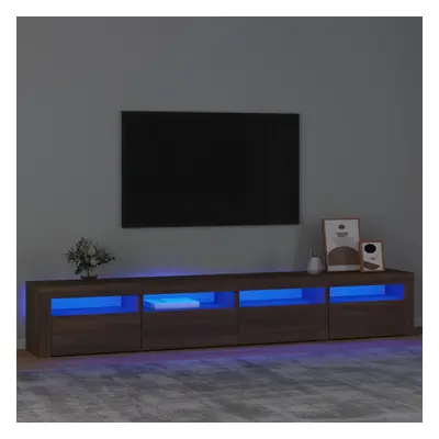 vidaXL TV skříňka s LED osvětlením hnědý dub 240x35x40 cm