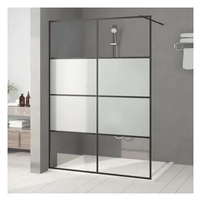 vidaXL Sprchová zástěna walk-in černá 140x195 cm napůl mléčné ESG sklo