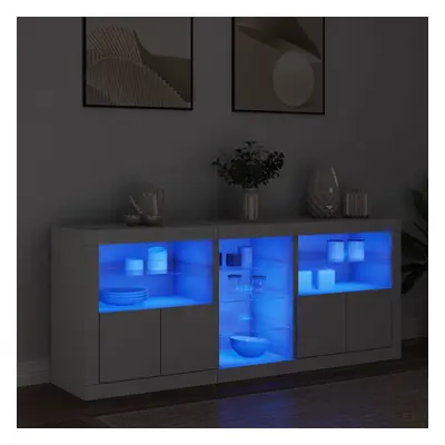 vidaXL Příborník s LED osvětlením bílý 162 x 37 x 67 cm