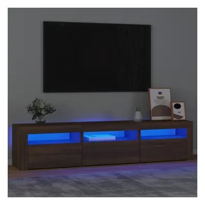 vidaXL TV skříňka s LED osvětlením hnědý dub 180x35x40 cm